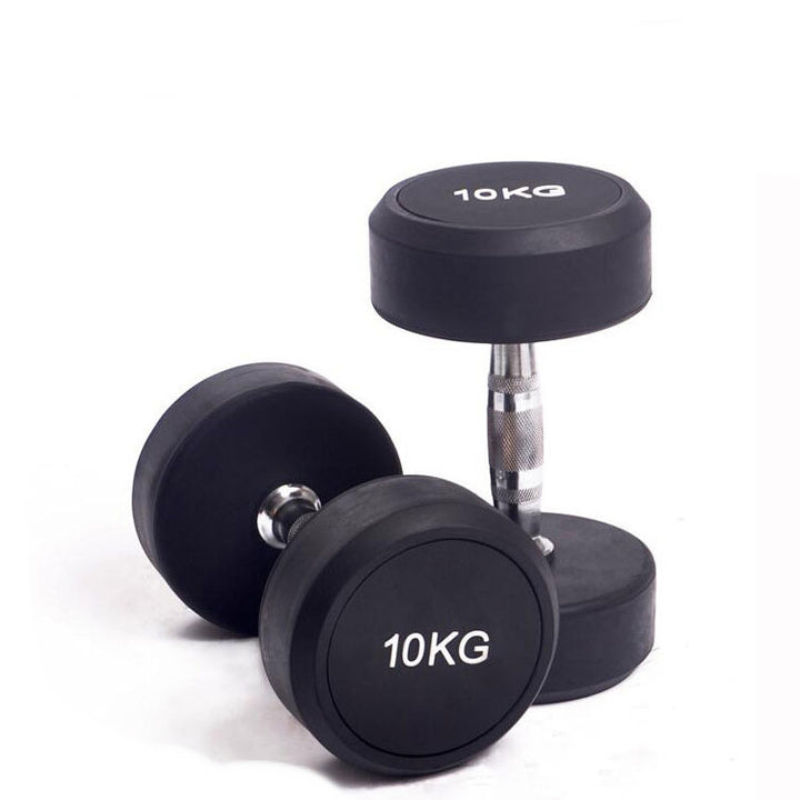 Rubberized Round Head Fitness Dumbbells